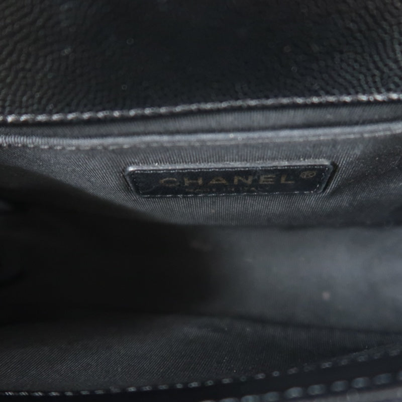 CHANEL Black Calfskin Quilted Boy Leboy Gold Buckle Shoulder Bag With Gold Hardware, Comes With Authenticity Card & Dust Bag