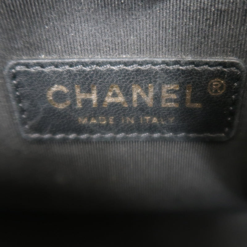 CHANEL Black Calfskin Quilted Boy Leboy Gold Buckle Shoulder Bag With Gold Hardware, Comes With Authenticity Card & Dust Bag