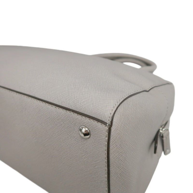 MICHAEL KORS  Crossgrain Boston Tote Bag Elephant Grey Removable Shoulder Strap Silver Hardware