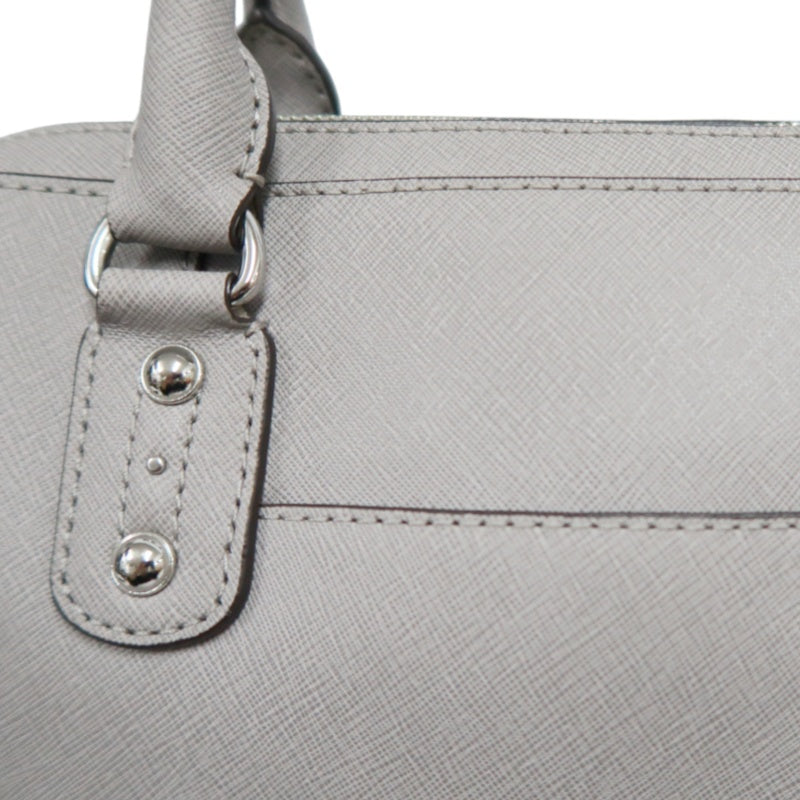 MICHAEL KORS  Crossgrain Boston Tote Bag Elephant Grey Removable Shoulder Strap Silver Hardware