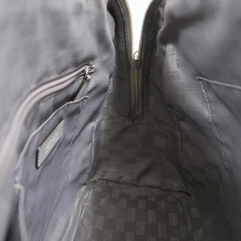 MICHAEL KORS  Crossgrain Boston Tote Bag Elephant Grey Removable Shoulder Strap Silver Hardware