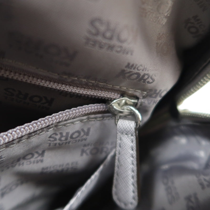 MICHAEL KORS  Crossgrain Boston Tote Bag Elephant Grey Removable Shoulder Strap Silver Hardware