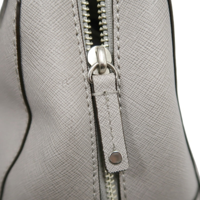 MICHAEL KORS  Crossgrain Boston Tote Bag Elephant Grey Removable Shoulder Strap Silver Hardware