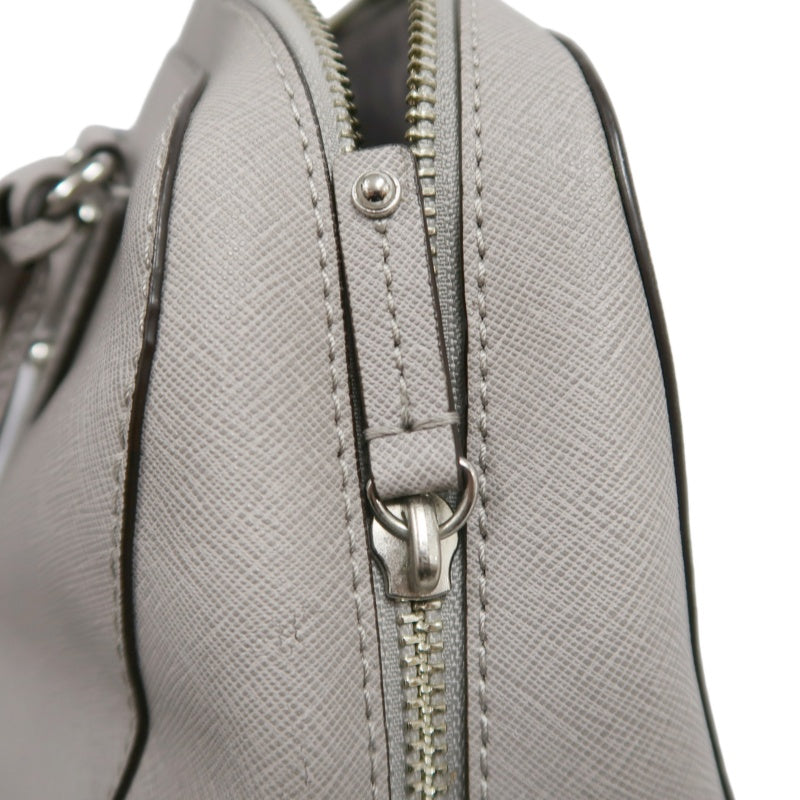 MICHAEL KORS  Crossgrain Boston Tote Bag Elephant Grey Removable Shoulder Strap Silver Hardware