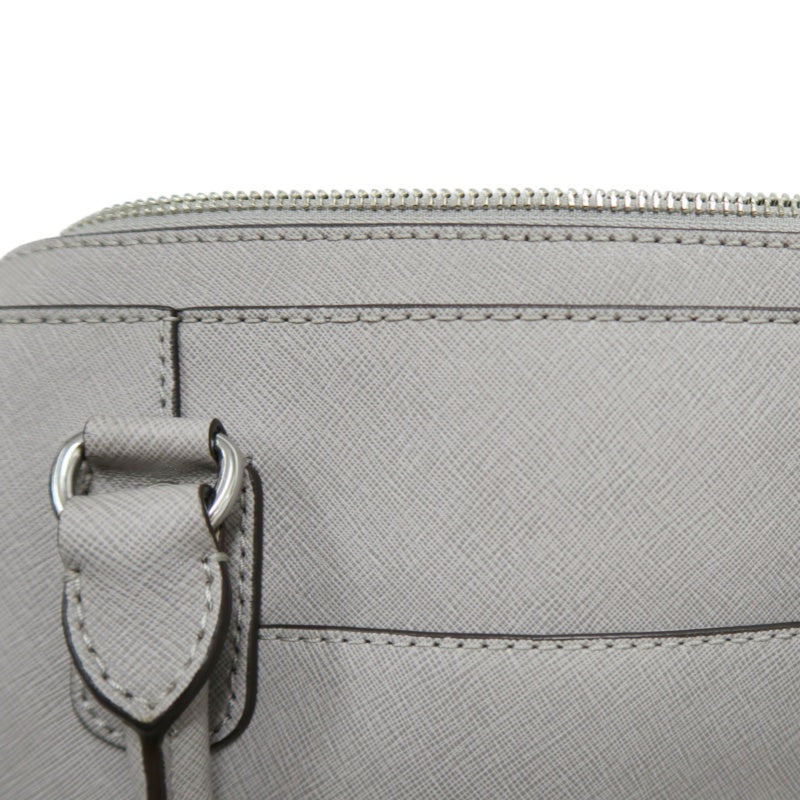 MICHAEL KORS  Crossgrain Boston Tote Bag Elephant Grey Removable Shoulder Strap Silver Hardware