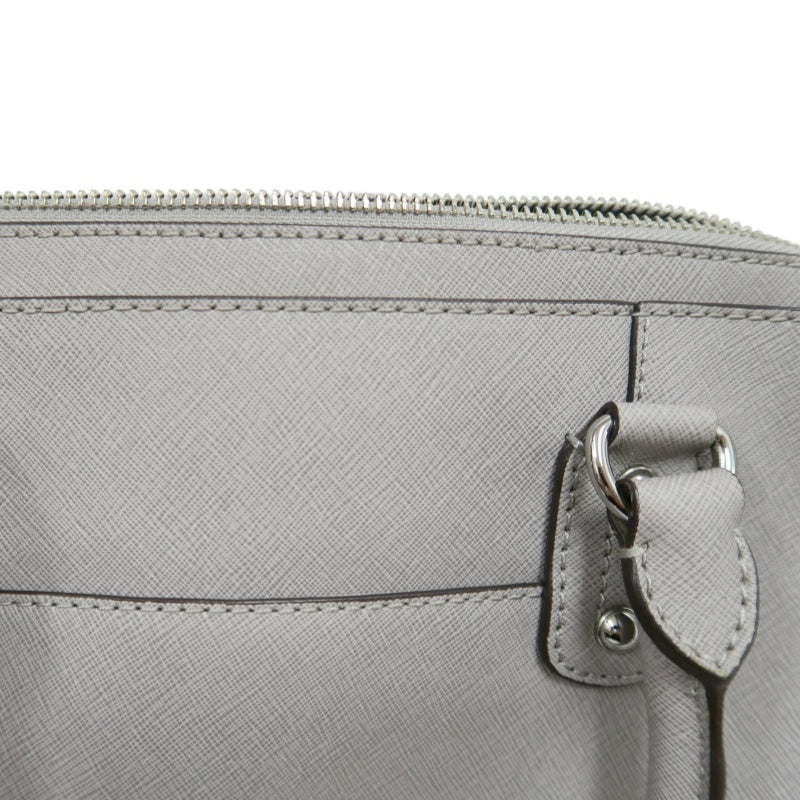 MICHAEL KORS  Crossgrain Boston Tote Bag Elephant Grey Removable Shoulder Strap Silver Hardware
