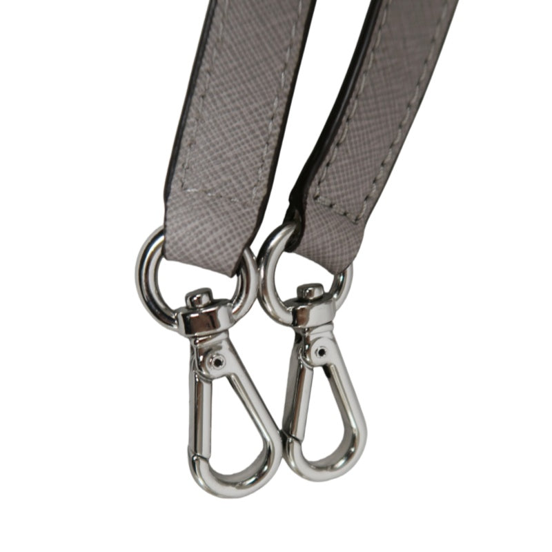 MICHAEL KORS  Crossgrain Boston Tote Bag Elephant Grey Removable Shoulder Strap Silver Hardware
