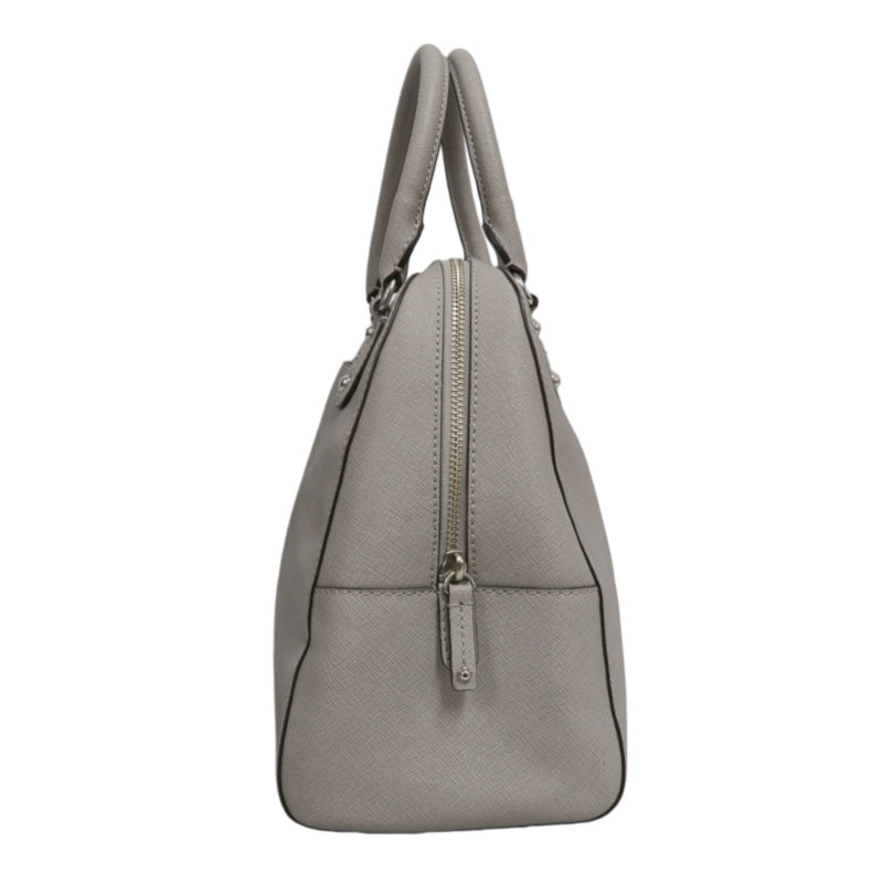 MICHAEL KORS  Crossgrain Boston Tote Bag Elephant Grey Removable Shoulder Strap Silver Hardware