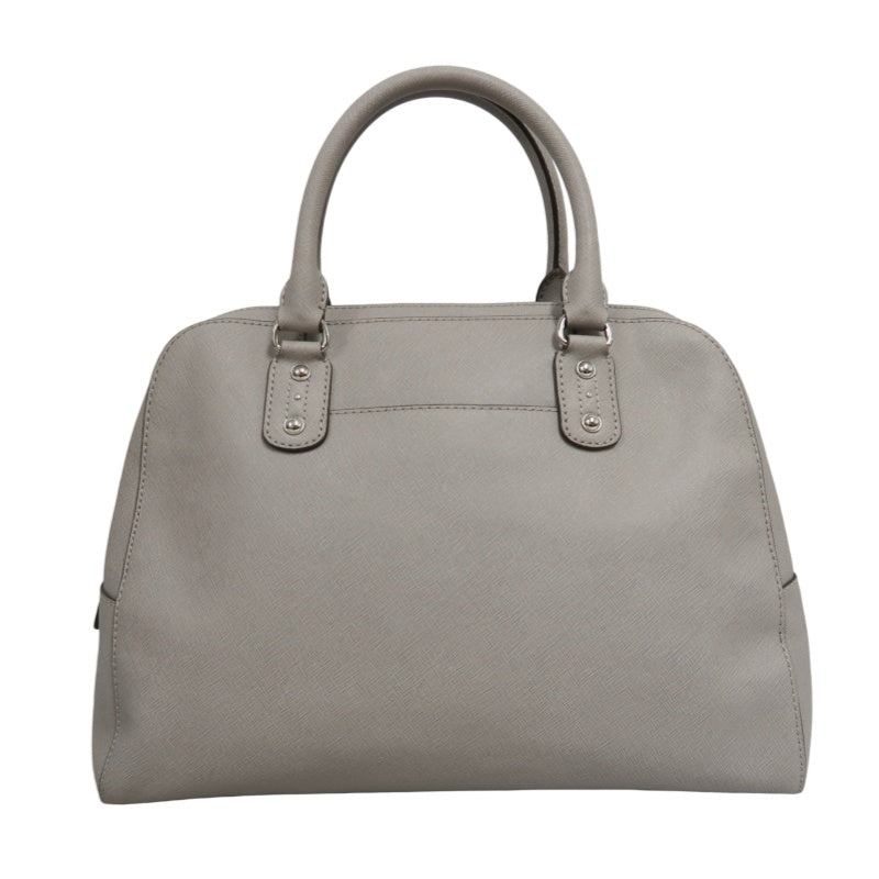 MICHAEL KORS  Crossgrain Boston Tote Bag Elephant Grey Removable Shoulder Strap Silver Hardware