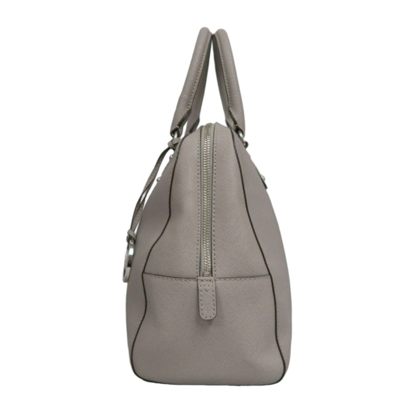 MICHAEL KORS  Crossgrain Boston Tote Bag Elephant Grey Removable Shoulder Strap Silver Hardware