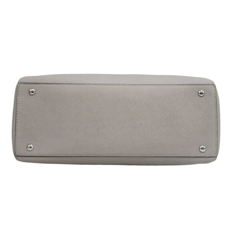 MICHAEL KORS  Crossgrain Boston Tote Bag Elephant Grey Removable Shoulder Strap Silver Hardware