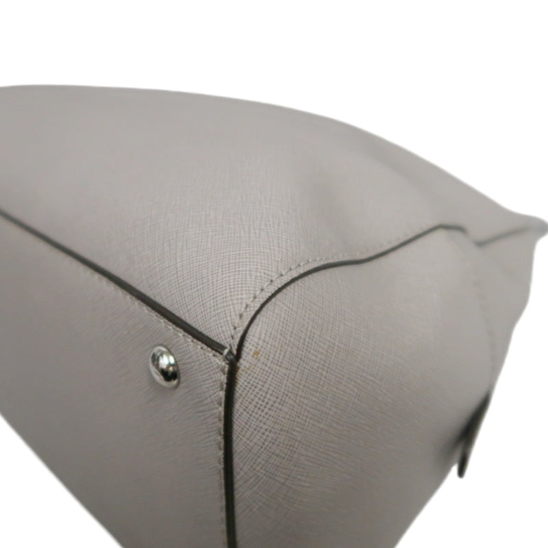 MICHAEL KORS  Crossgrain Boston Tote Bag Elephant Grey Removable Shoulder Strap Silver Hardware