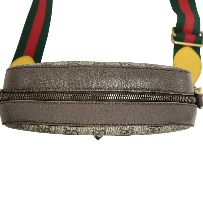 GUCCI Brown GG Supreme PVC Neo Vintage Tiger Head Camera Shoulder Crossbody Bag With Signature Web Strap
