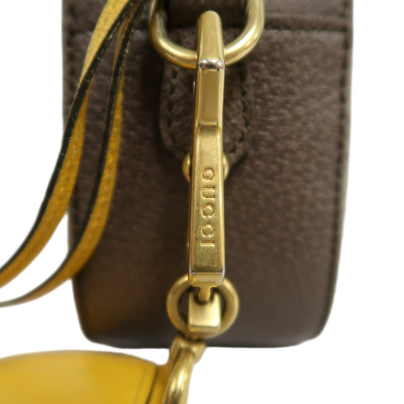 GUCCI Brown GG Supreme PVC Neo Vintage Tiger Head Camera Shoulder Crossbody Bag With Signature Web Strap