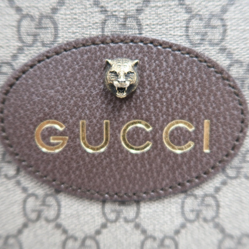 GUCCI Brown GG Supreme PVC Neo Vintage Tiger Head Camera Shoulder Crossbody Bag With Signature Web Strap