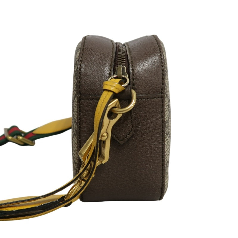 GUCCI Brown GG Supreme PVC Neo Vintage Tiger Head Camera Shoulder Crossbody Bag With Signature Web Strap