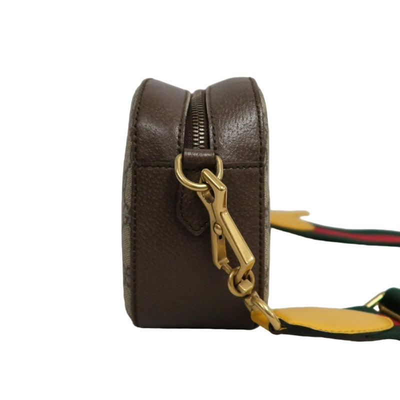 GUCCI Brown GG Supreme PVC Neo Vintage Tiger Head Camera Shoulder Crossbody Bag With Signature Web Strap