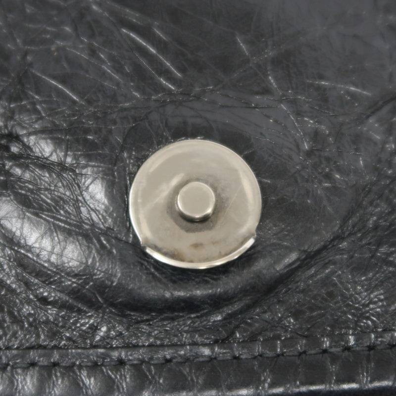 YVES SAINT LAURENT Black Waxed Leather NIKI Medium Shoulder Bag