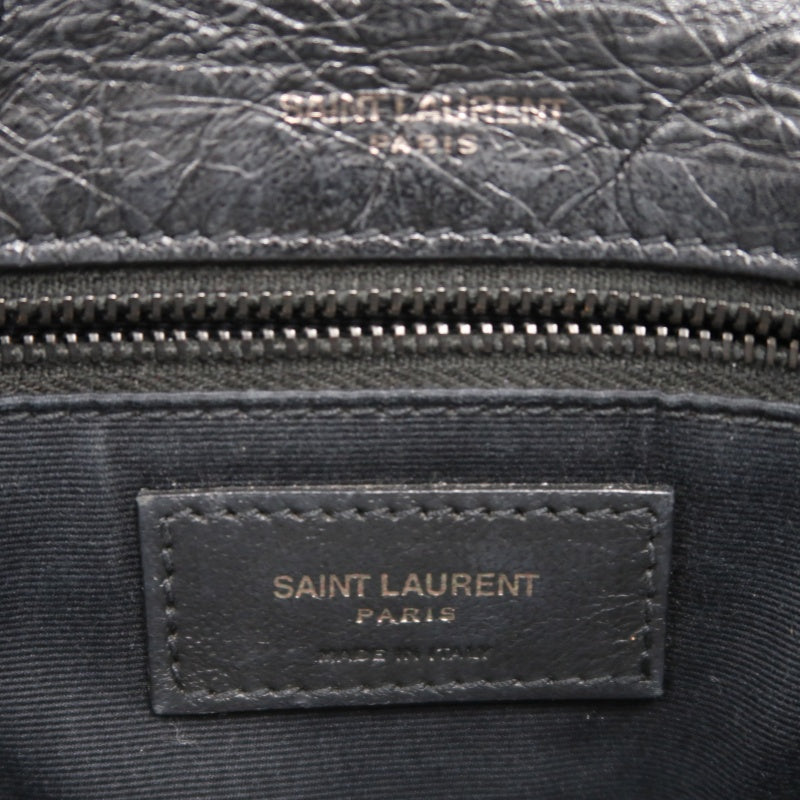YVES SAINT LAURENT Black Waxed Leather NIKI Medium Shoulder Bag