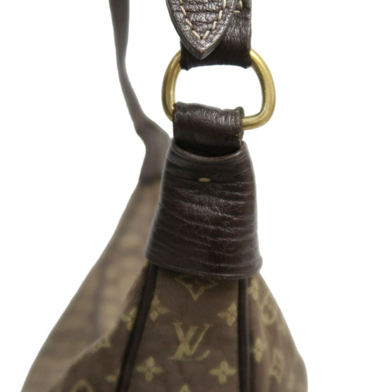 LOUIS VUITTON Monogram Mini Lin Boulogne Shoulder Bag Canvas Brown Leather Trim