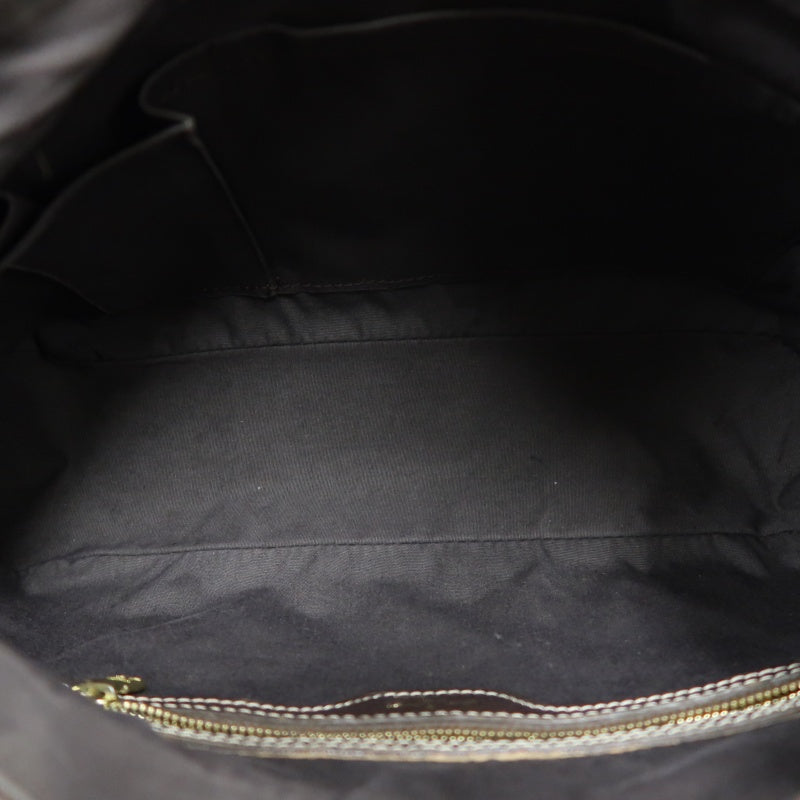 LOUIS VUITTON Monogram Mini Lin Boulogne Shoulder Bag Canvas Brown Leather Trim