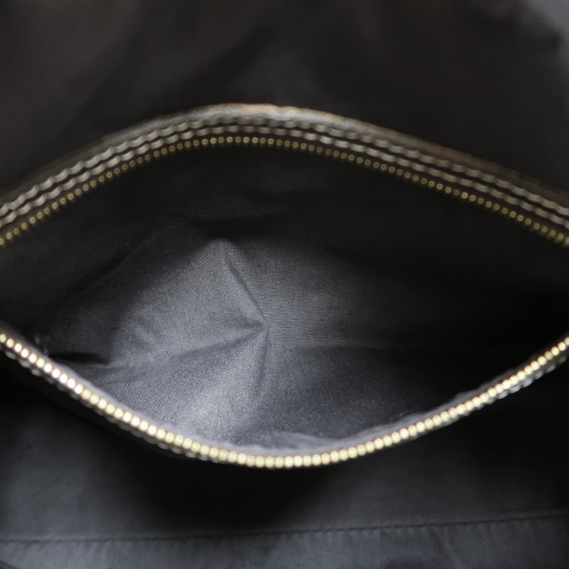 LOUIS VUITTON Monogram Mini Lin Boulogne Shoulder Bag Canvas Brown Leather Trim