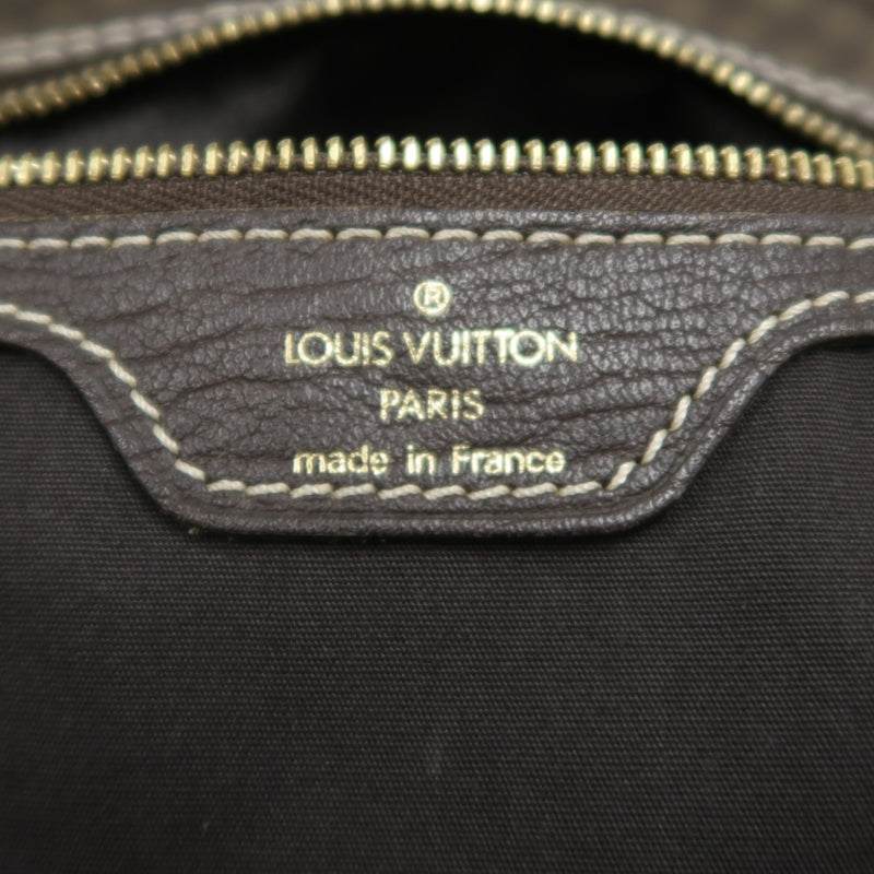 LOUIS VUITTON Monogram Mini Lin Boulogne Shoulder Bag Canvas Brown Leather Trim