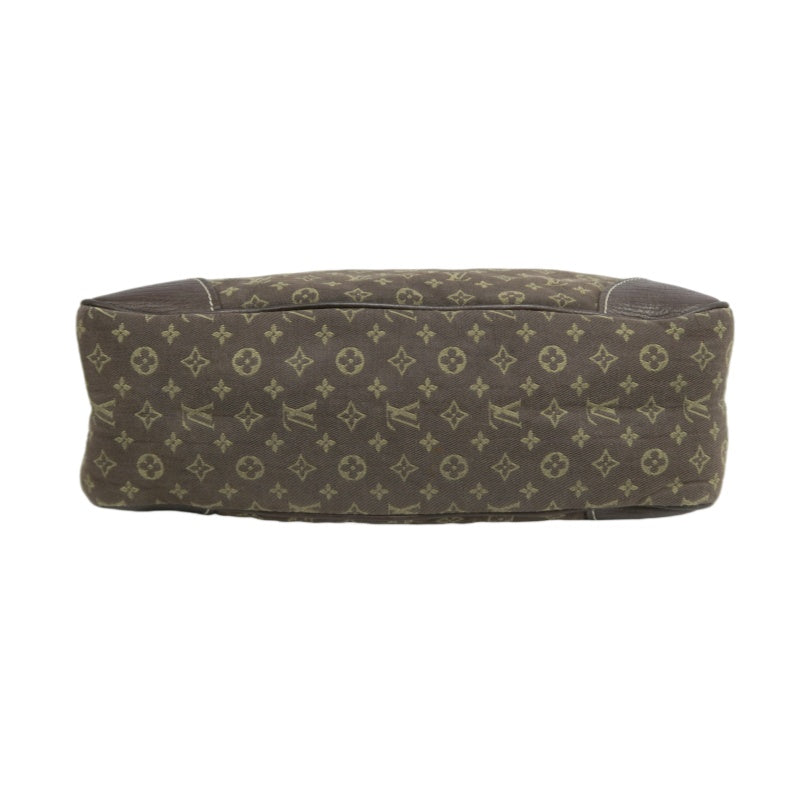 LOUIS VUITTON Monogram Mini Lin Boulogne Shoulder Bag Canvas Brown Leather Trim