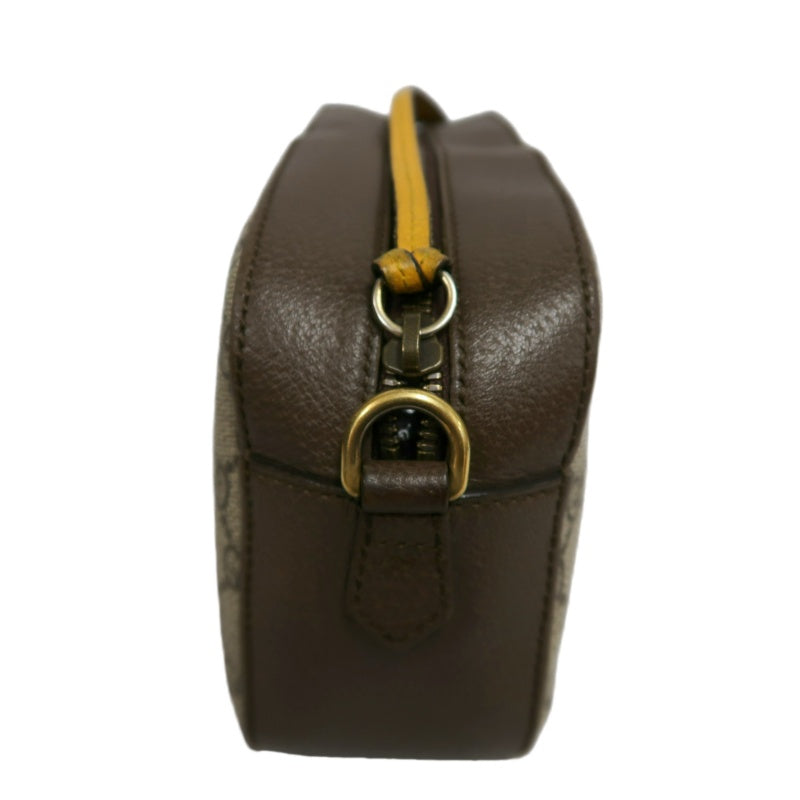 GUCCI GG Supreme Canvas Brown Tiger Head Camera Bag With Web Strap, Shoulder Crossbody Bag