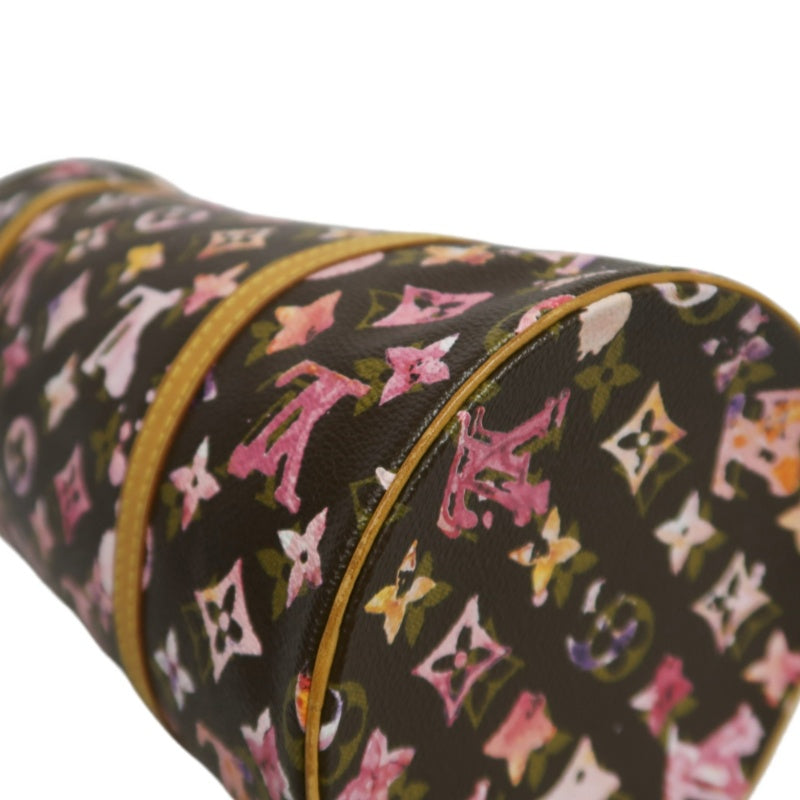LOUIS VUITTON Cherry Blossom Limited Edition Watercolor Monogram Canvas Brown Pink Papillon Cylinder Shoulder Handbag