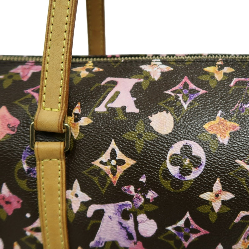 LOUIS VUITTON Cherry Blossom Limited Edition Watercolor Monogram Canvas Brown Pink Papillon Cylinder Shoulder Handbag