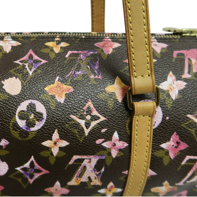 LOUIS VUITTON Cherry Blossom Limited Edition Watercolor Monogram Canvas Brown Pink Papillon Cylinder Shoulder Handbag