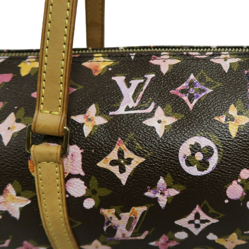 LOUIS VUITTON Cherry Blossom Limited Edition Watercolor Monogram Canvas Brown Pink Papillon Cylinder Shoulder Handbag