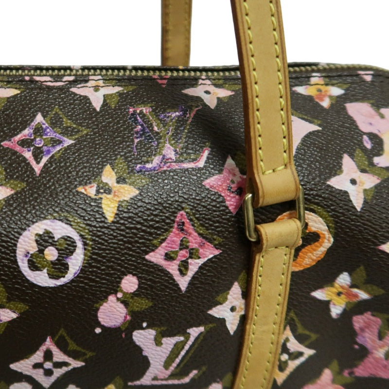 LOUIS VUITTON Cherry Blossom Limited Edition Watercolor Monogram Canvas Brown Pink Papillon Cylinder Shoulder Handbag