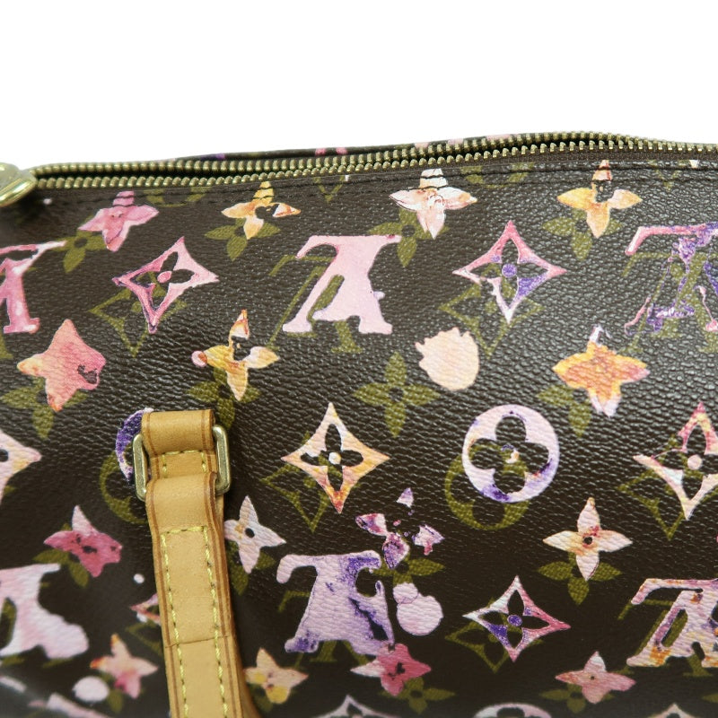 LOUIS VUITTON Cherry Blossom Limited Edition Watercolor Monogram Canvas Brown Pink Papillon Cylinder Shoulder Handbag