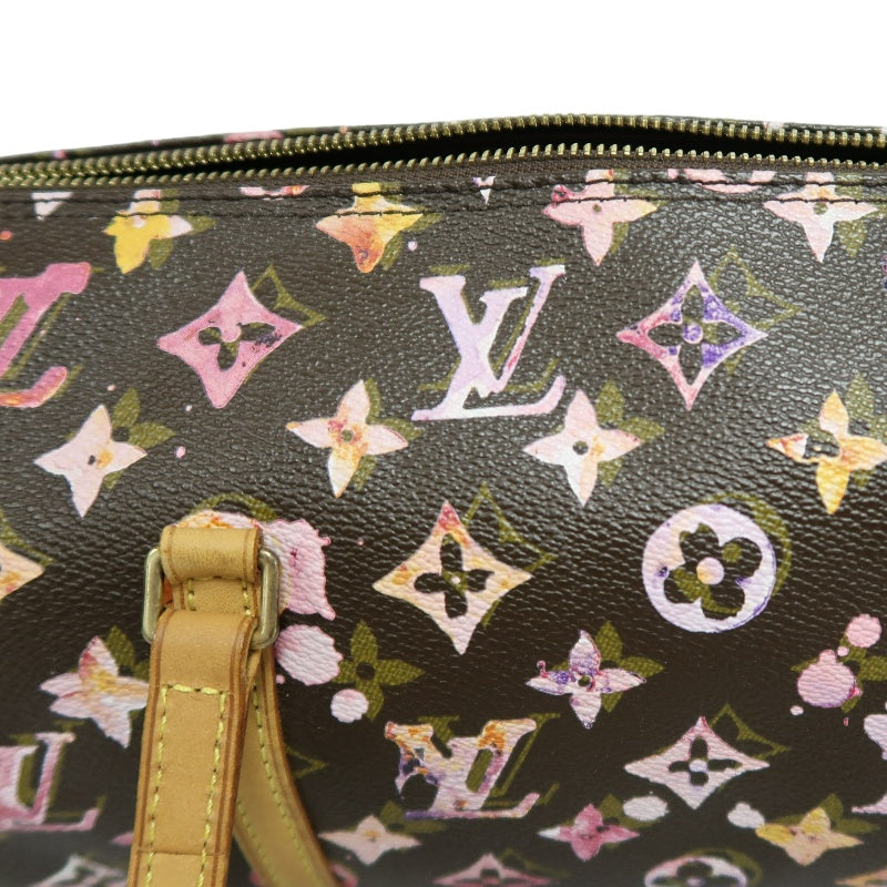 LOUIS VUITTON Cherry Blossom Limited Edition Watercolor Monogram Canvas Brown Pink Papillon Cylinder Shoulder Handbag