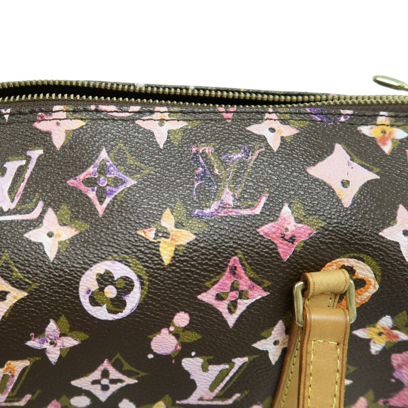 LOUIS VUITTON Cherry Blossom Limited Edition Watercolor Monogram Canvas Brown Pink Papillon Cylinder Shoulder Handbag