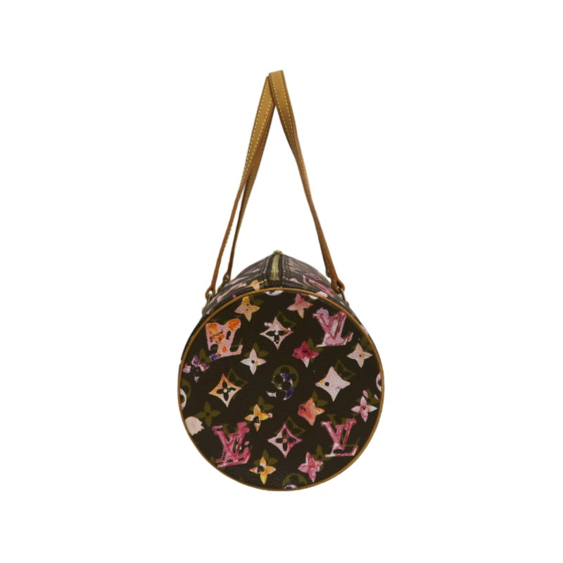 LOUIS VUITTON Cherry Blossom Limited Edition Watercolor Monogram Canvas Brown Pink Papillon Cylinder Shoulder Handbag