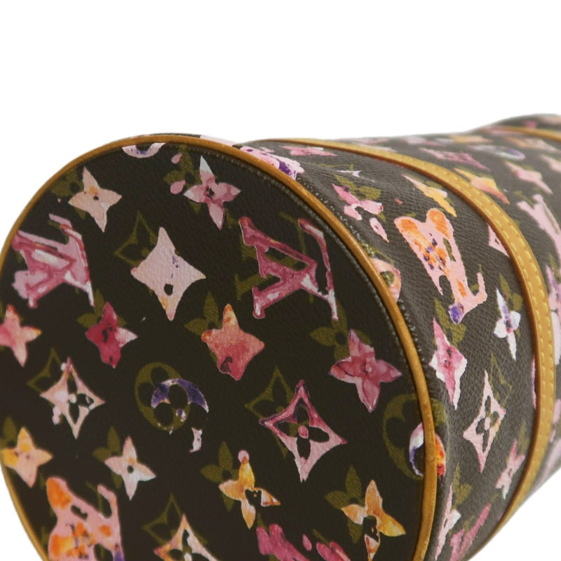 LOUIS VUITTON Cherry Blossom Limited Edition Watercolor Monogram Canvas Brown Pink Papillon Cylinder Shoulder Handbag