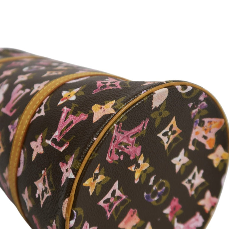 LOUIS VUITTON Cherry Blossom Limited Edition Watercolor Monogram Canvas Brown Pink Papillon Cylinder Shoulder Handbag
