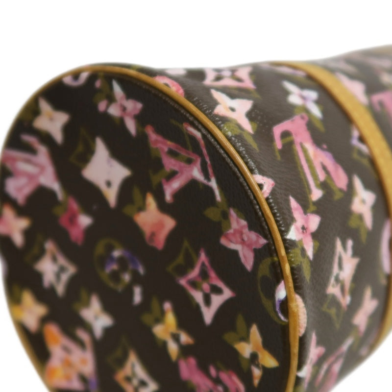 LOUIS VUITTON Cherry Blossom Limited Edition Watercolor Monogram Canvas Brown Pink Papillon Cylinder Shoulder Handbag