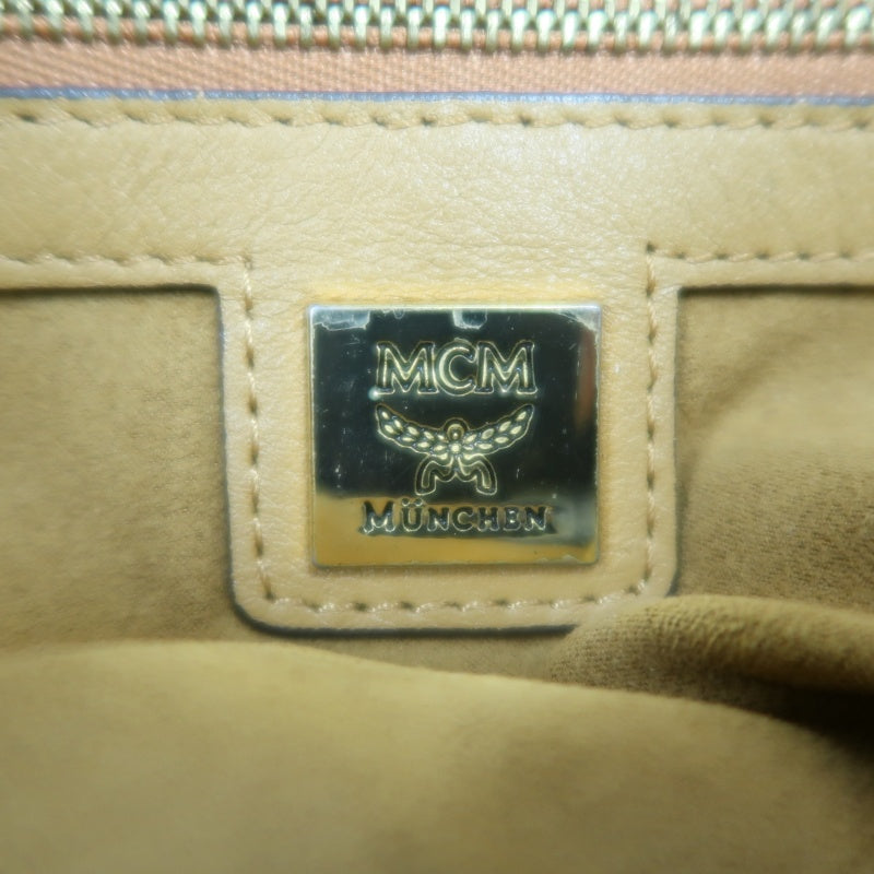 MCM Visetos Canvas Yellow Brown Tote Handbag Shoulder Bag, Comes With Shoulder Strap
