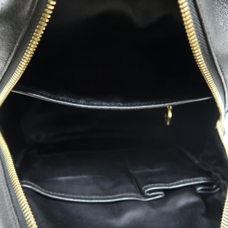 MCM Monogram Studded Black White PVC Backpack With Gold Hardware