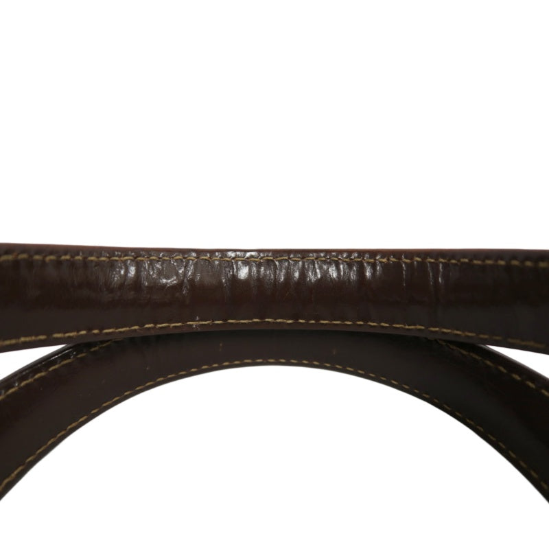 ENDI Zucca Canvas Brown Tote Shoulder Bag With Gold Hardware