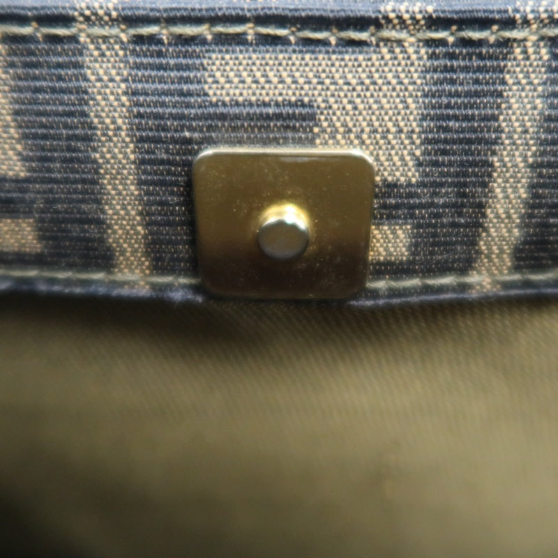 ENDI Zucca Canvas Brown Tote Shoulder Bag With Gold Hardware