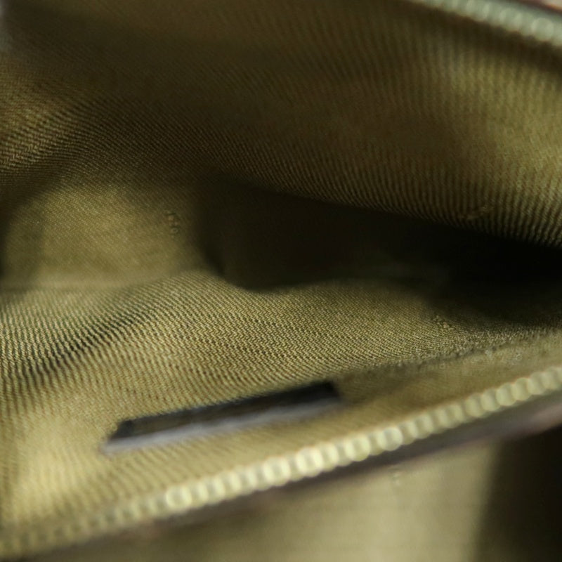 ENDI Zucca Canvas Brown Tote Shoulder Bag With Gold Hardware