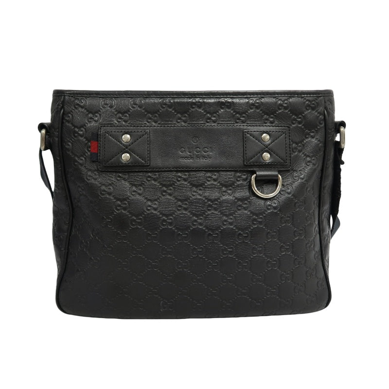 GUCCI GG Supreme Canvas Black Crossbody Bag With Silver Hardware