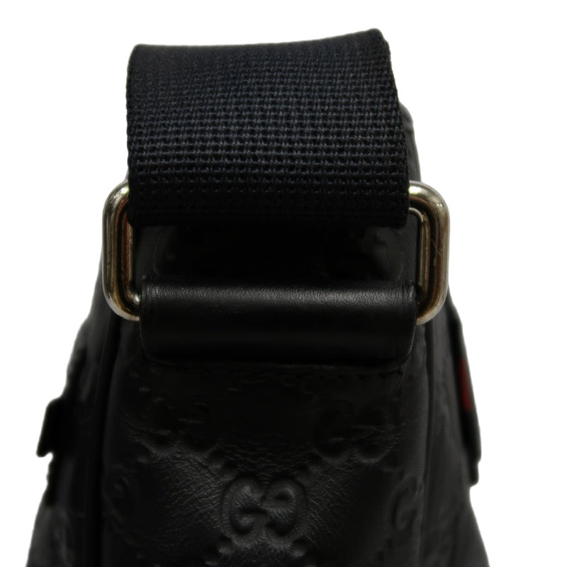 GUCCI GG Supreme Canvas Black Crossbody Bag With Silver Hardware
