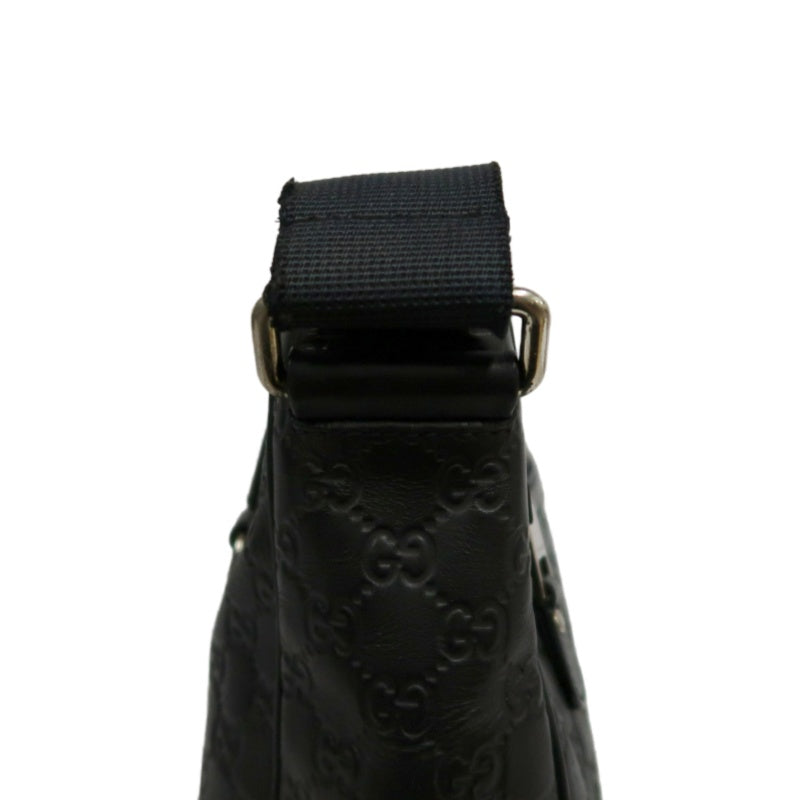 GUCCI GG Supreme Canvas Black Crossbody Bag With Silver Hardware