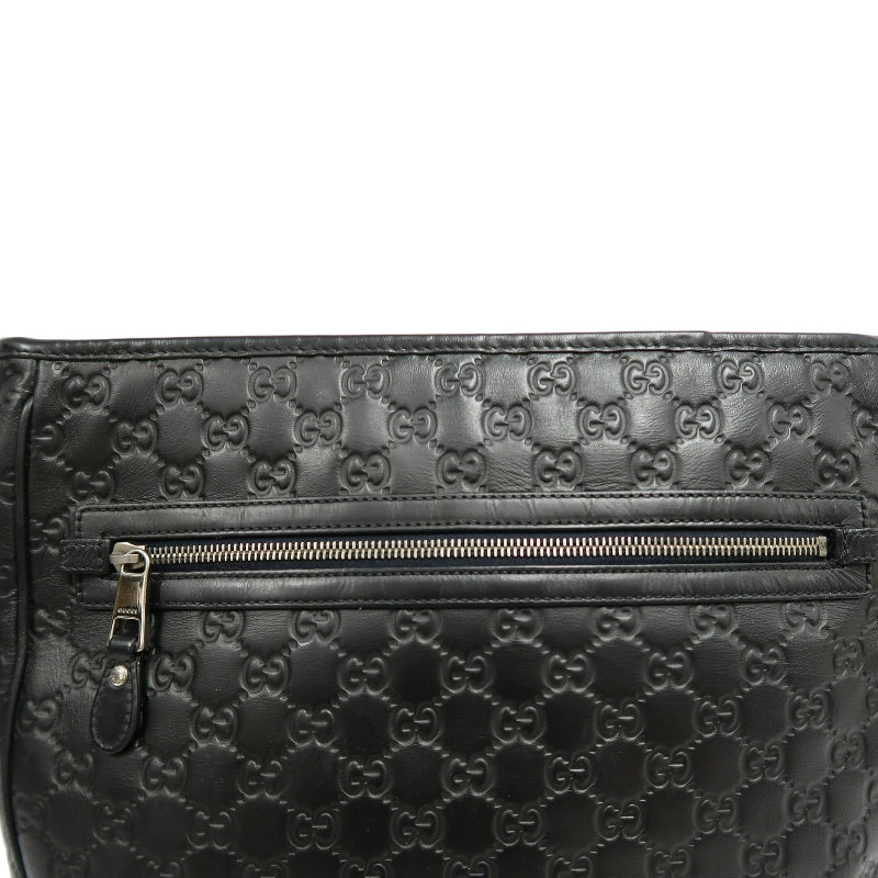 GUCCI GG Supreme Canvas Black Crossbody Bag With Silver Hardware